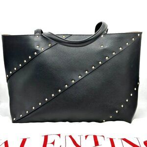 Valentino Garavani Wispy Rockstud Leather Tote Shopping Shopper Bag Large